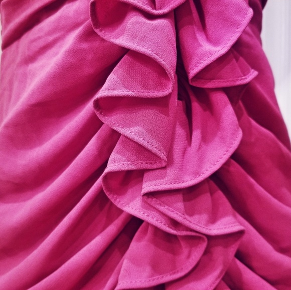 Ruffled Fuschia Wiggle Dress - Picture 3 of 4